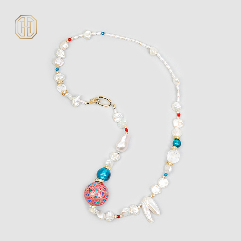 Original Handmade Natural Pearls collar chain by OHGG - OHGGRN24144