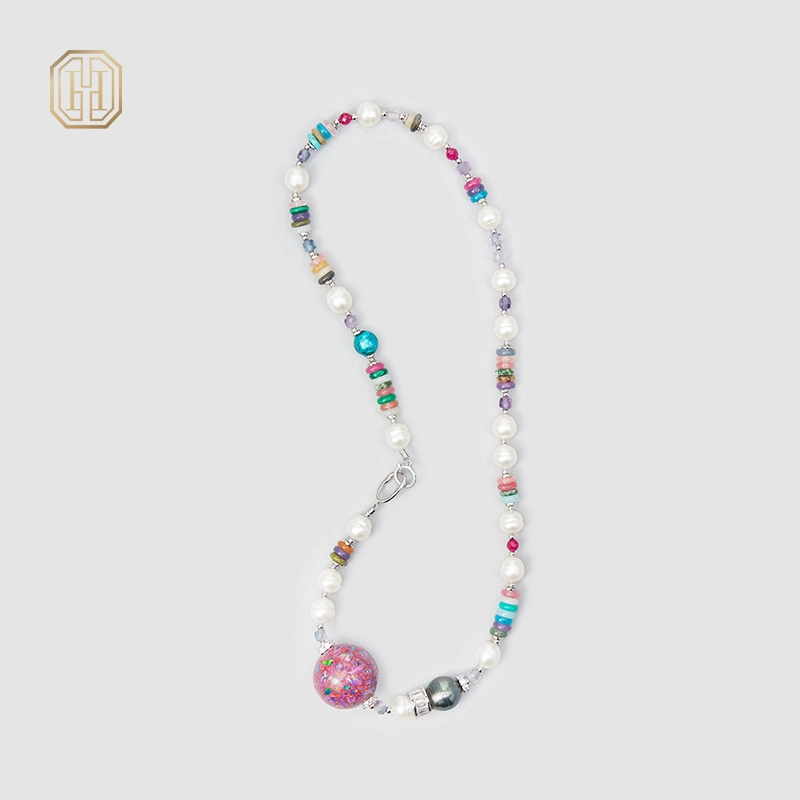 Original Handmade Natural Pearls collar chain by OHGG - OHGGRN24135