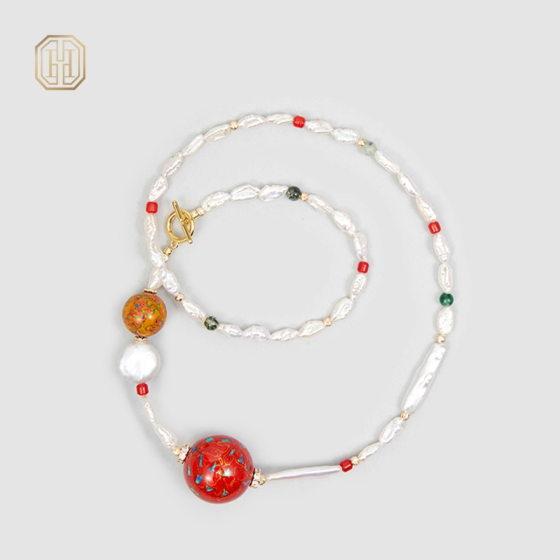 Original Handmade Natural Pearls collar chain by OHGG - OHGGRN24145