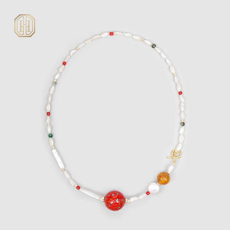 Original Handmade Natural Pearls collar chain by OHGG - OHGGRN24145