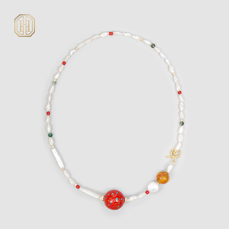 Original Handmade Natural Pearls collar chain by OHGG - OHGGRN24145