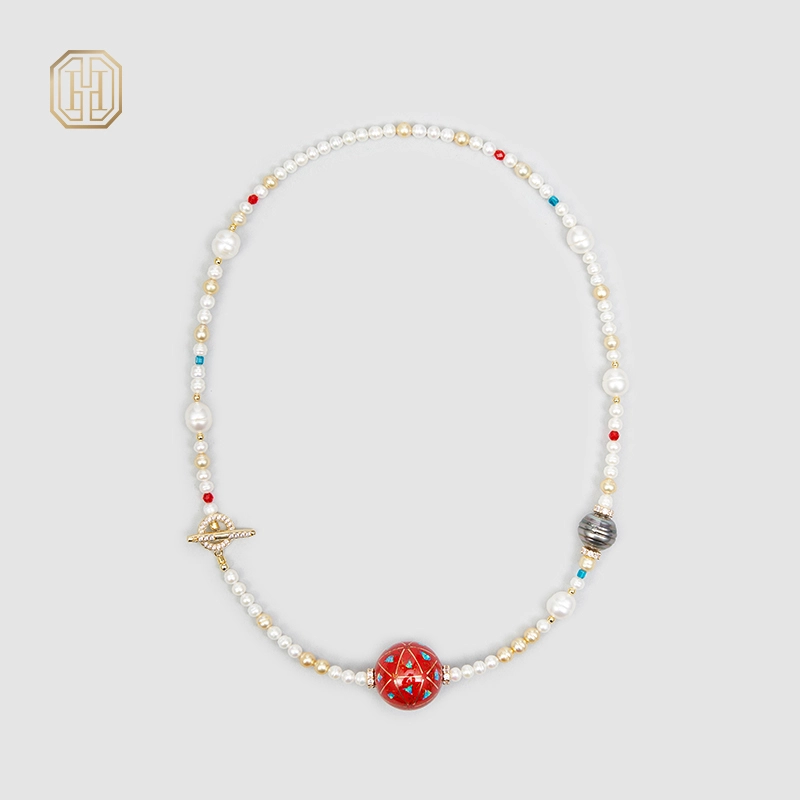 Original Handmade Natural Pearls collar chain by OHGG - OHGGRN24129