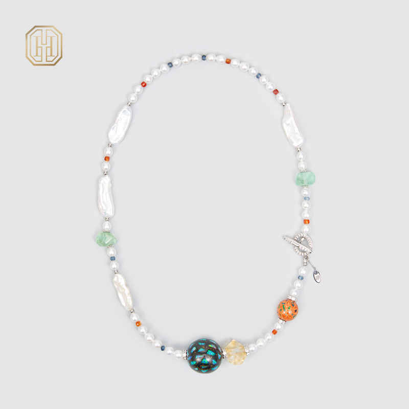 Original Handmade Natural Pearls collar chain by OHGG - OHGGRN24143