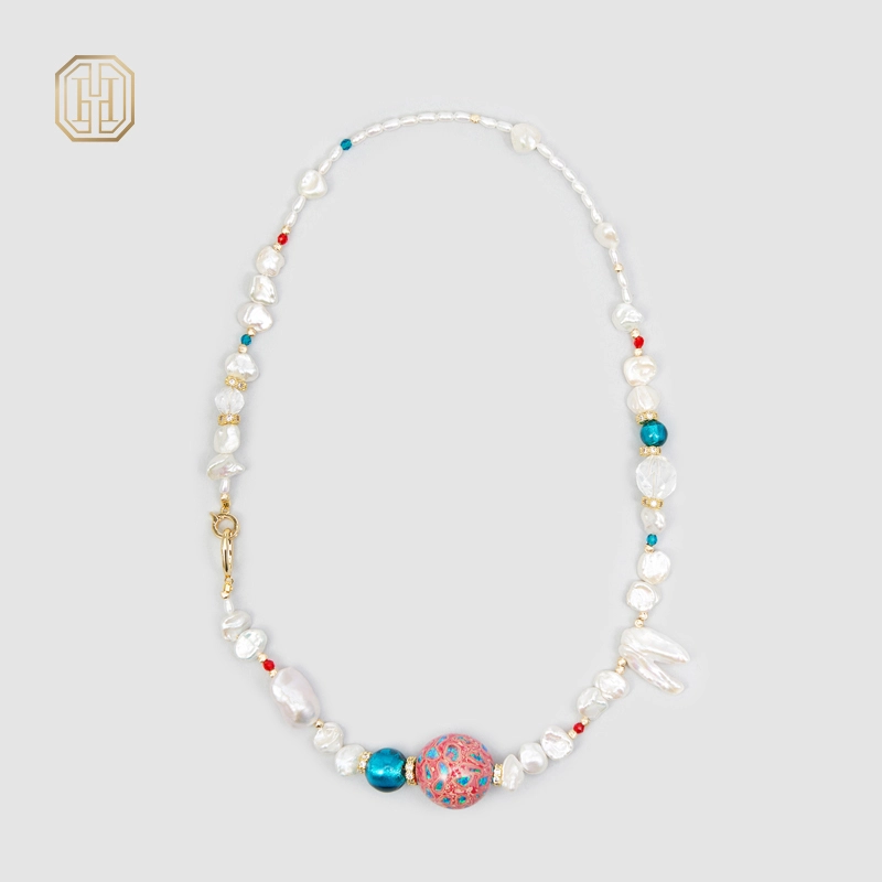 Original Handmade Natural Pearls collar chain by OHGG - OHGGRN24144
