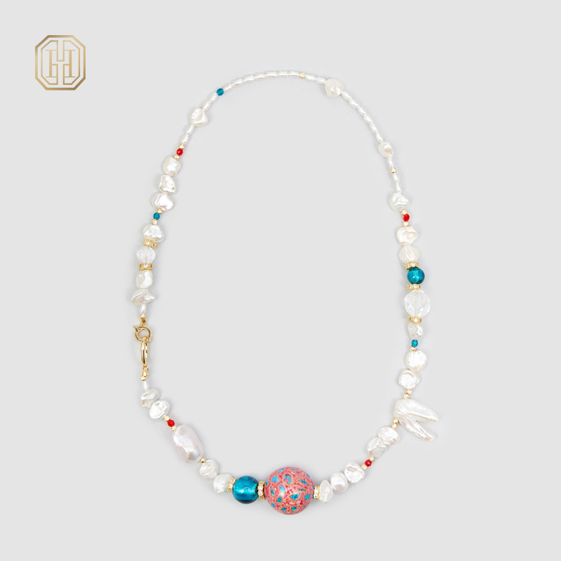 Original Handmade Natural Pearls collar chain by OHGG - OHGGRN24144