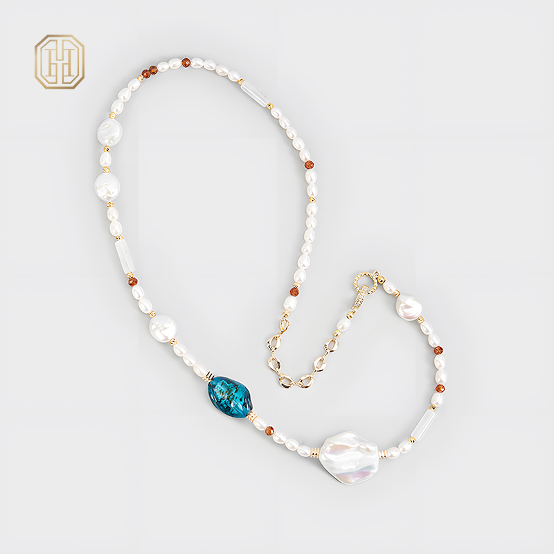 Original Handmade Natural Pearls sweater chain by OHGG - OHGGRN24102