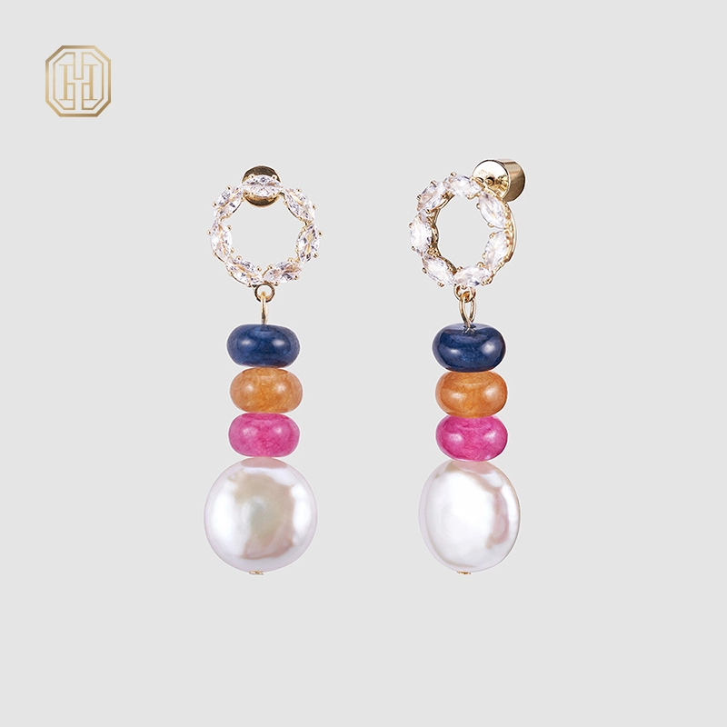Original handmade natural pearl earrings by OHGG-OHGRN24044