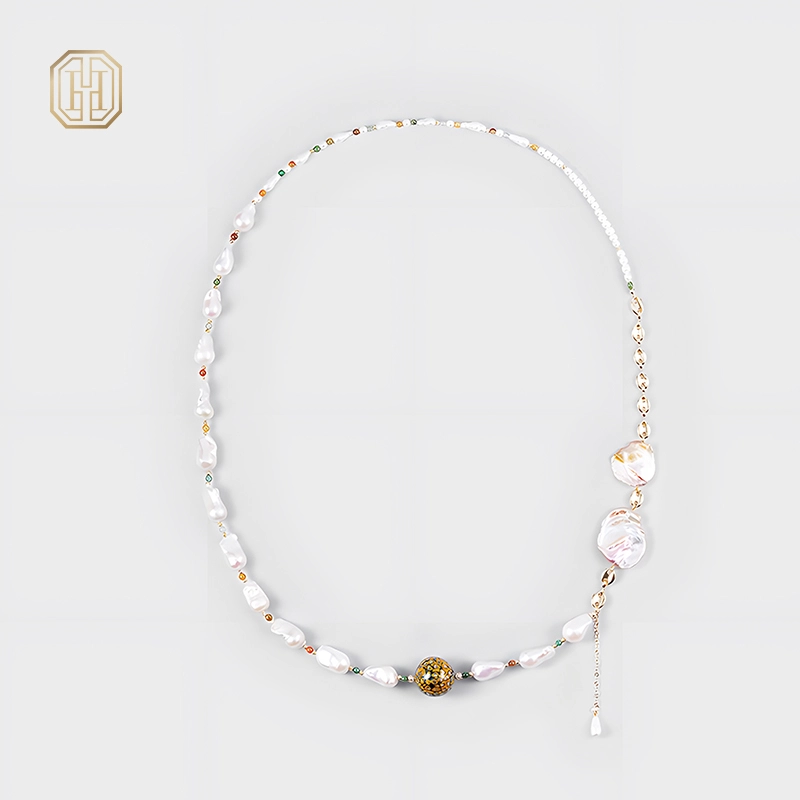 Original Handmade Natural Pearls sweater chain by OHGG - OHGGRN24015