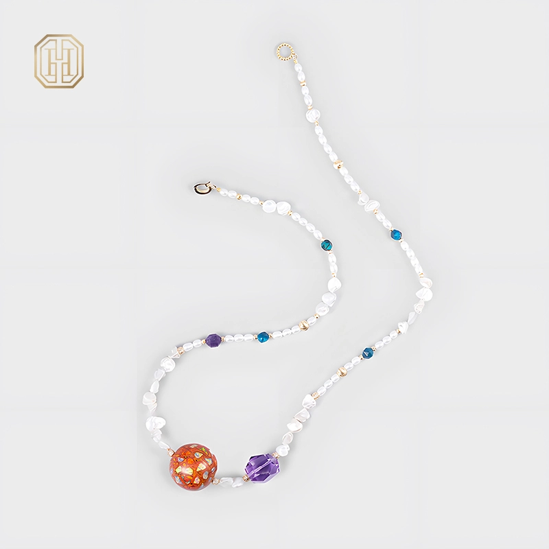 Original Handmade Natural Pearls sweater chain by OHGG - OHGGRN24019