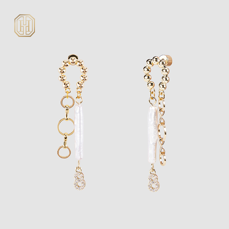 Original handmade natural pearl earrings by OHGG-OHGRN24075