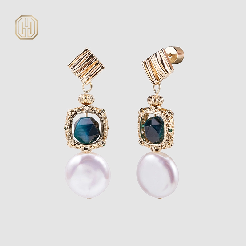 Original handmade natural pearl earrings by OHGG-OHGRN24050