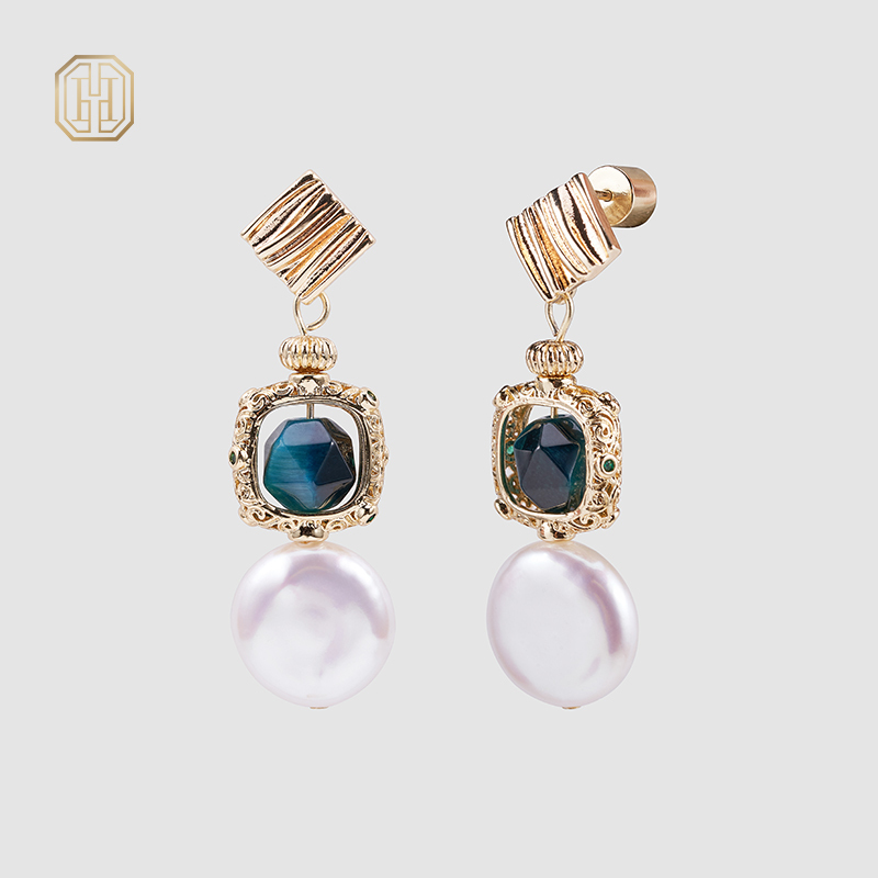 Original handmade natural pearl earrings by OHGG-OHGRN24050