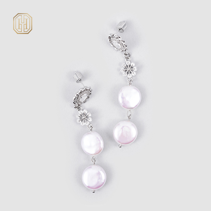 Original  handmade  natural pearls earrings OHGGPE24068