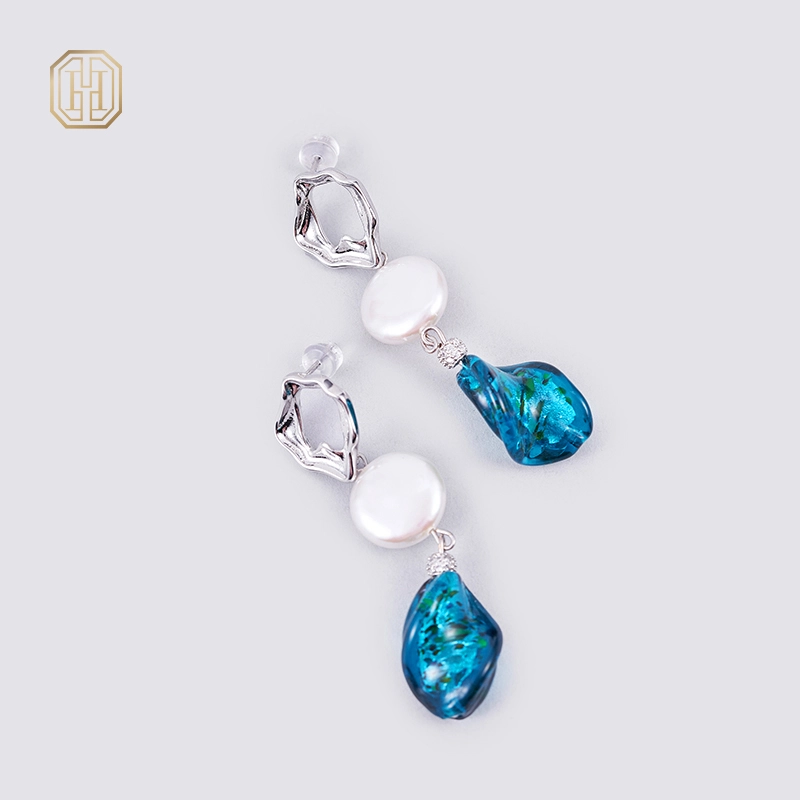 Original handmade natural pearl earrings by OHGG-OHGRN24066