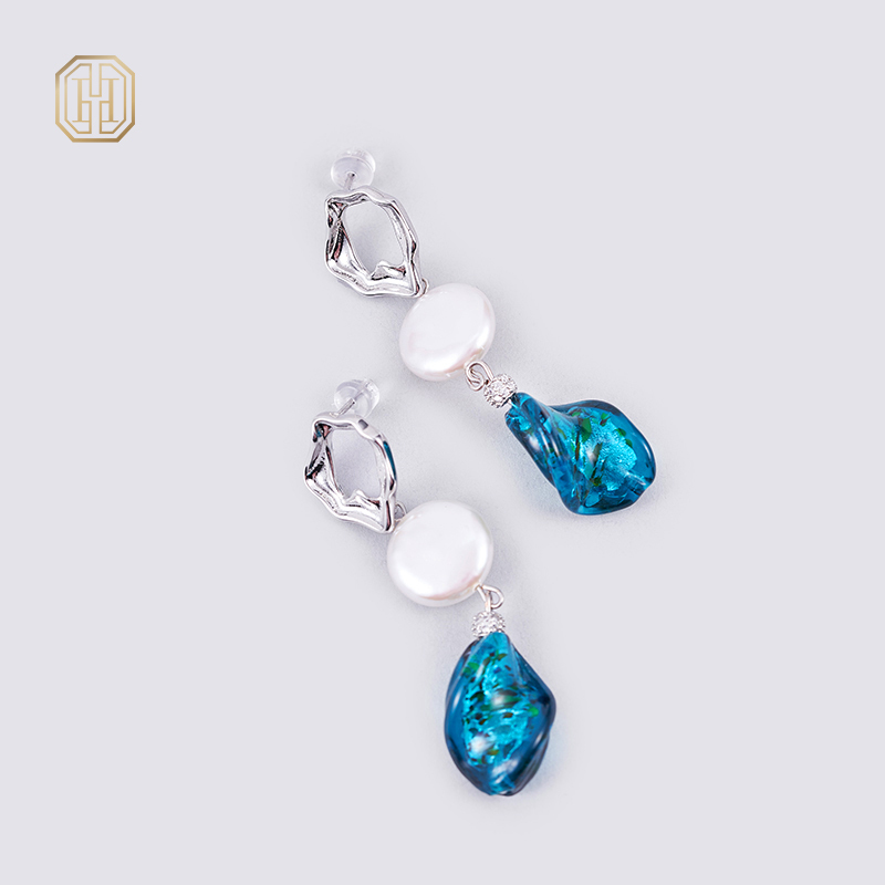 Original handmade natural pearl earrings by OHGG-OHGRN24066