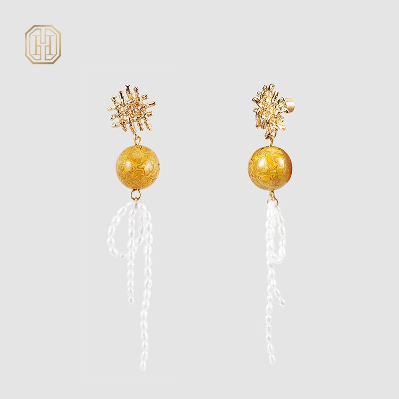 Original handmade natural pearl earrings by OHGG-OHGRN24055