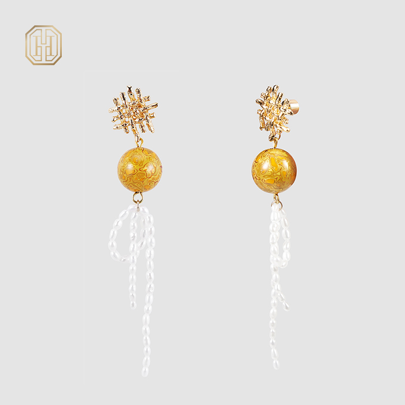 Original handmade natural pearl earrings by OHGG-OHGRN24055
