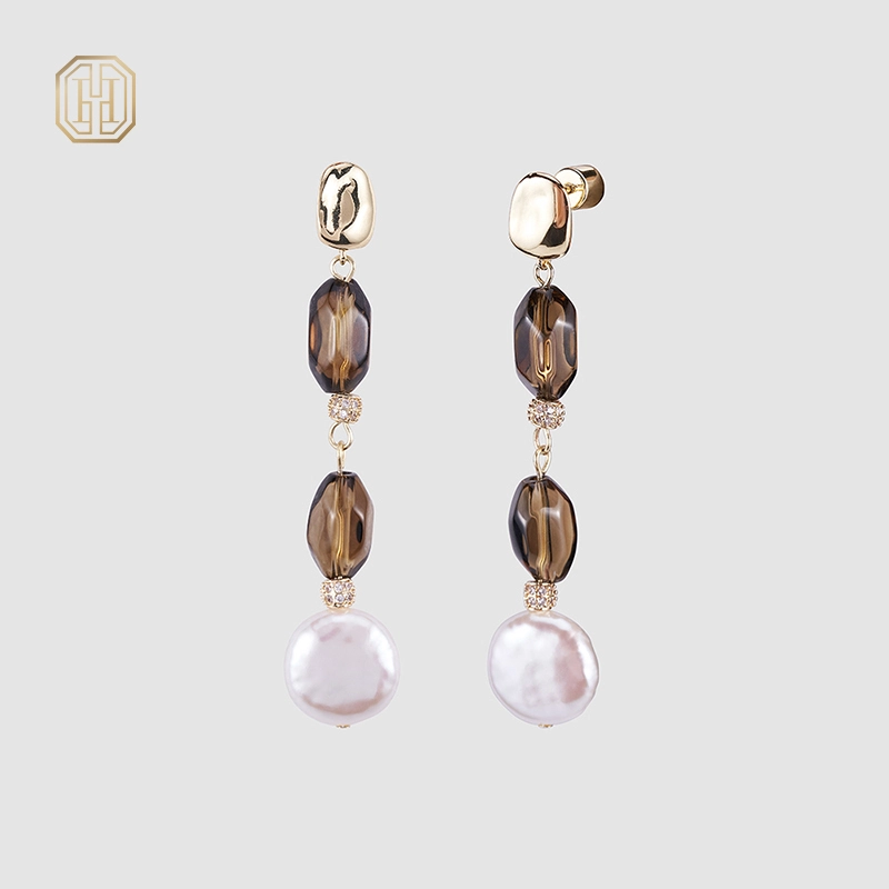Original handmade natural pearl earrings by OHGG-OHGRN24047
