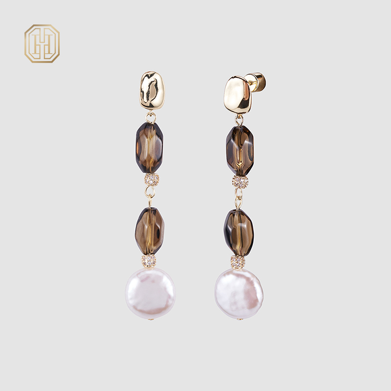 Original handmade natural pearl earrings by OHGG-OHGRN24047