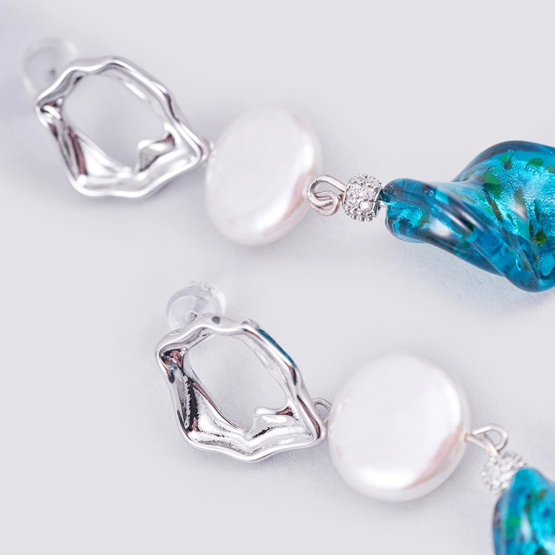 Original handmade natural pearl earrings by OHGG-OHGRN24066
