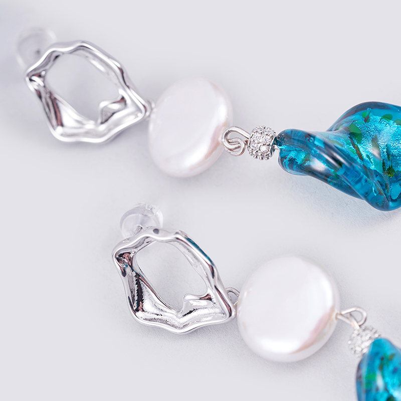 Original handmade natural pearl earrings by OHGG-OHGRN24066