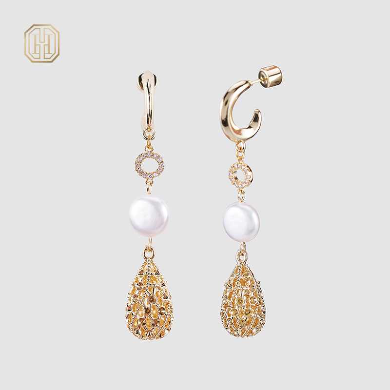 Original handmade natural pearl earrings by OHGG-OHGRN24045