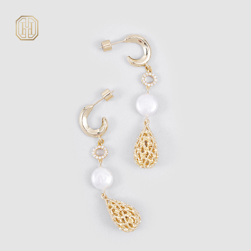Original handmade natural pearl earrings by OHGG-OHGRN24045