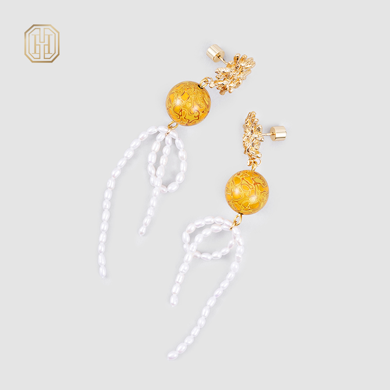 Original handmade natural pearl earrings by OHGG-OHGRN24055