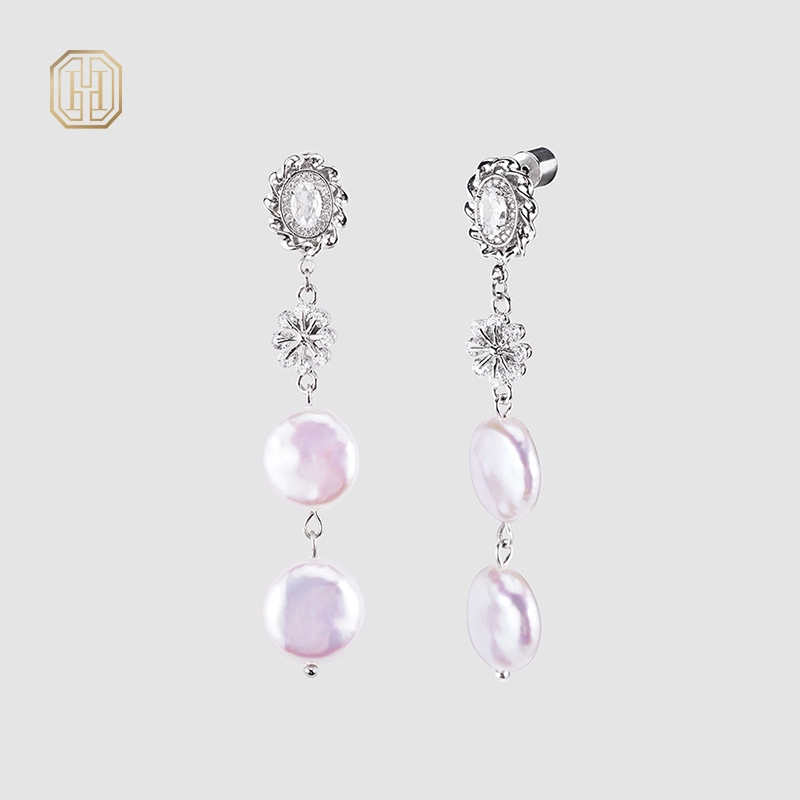 Original  handmade  natural pearls earrings OHGGPE24068