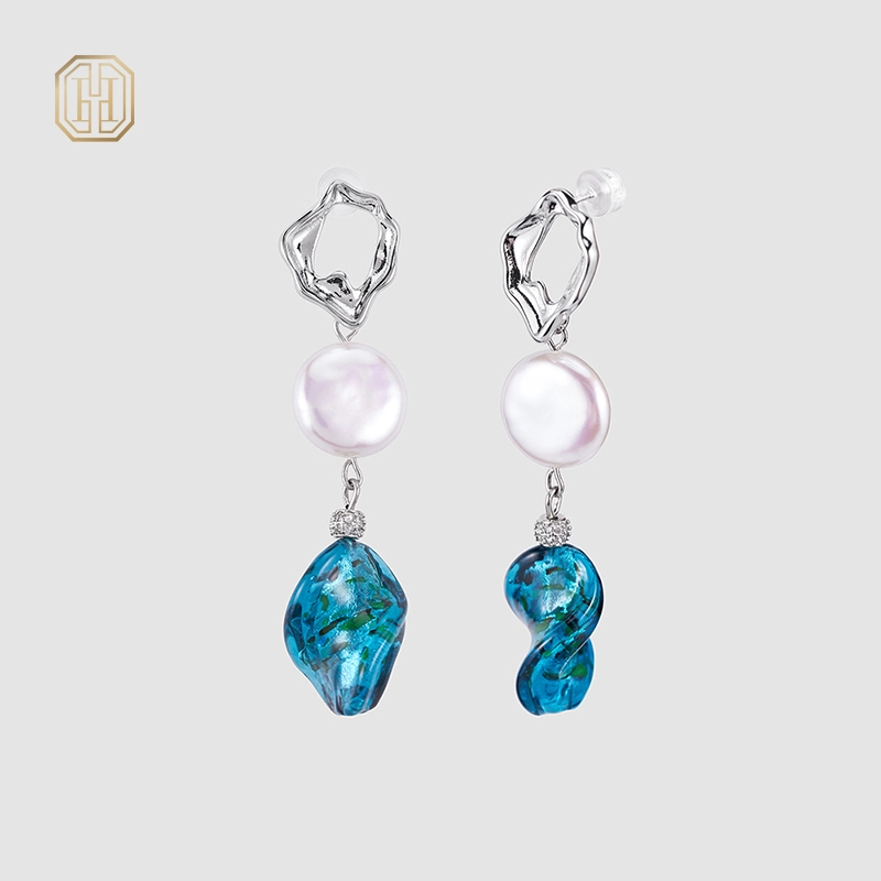 Original handmade natural pearl earrings by OHGG-OHGRN24066