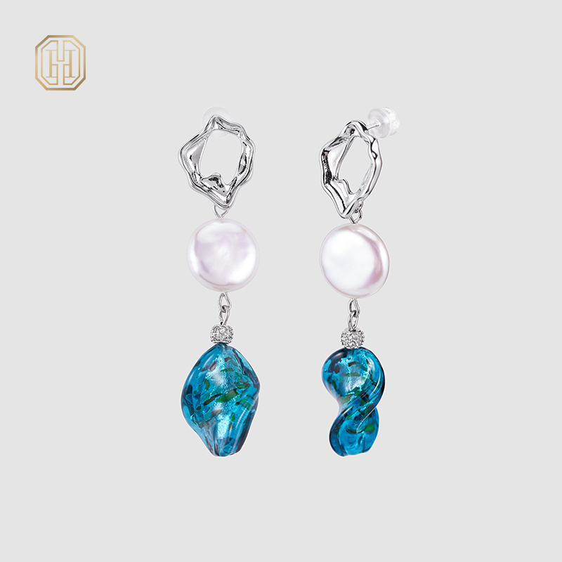 Original handmade natural pearl earrings by OHGG-OHGRN24066