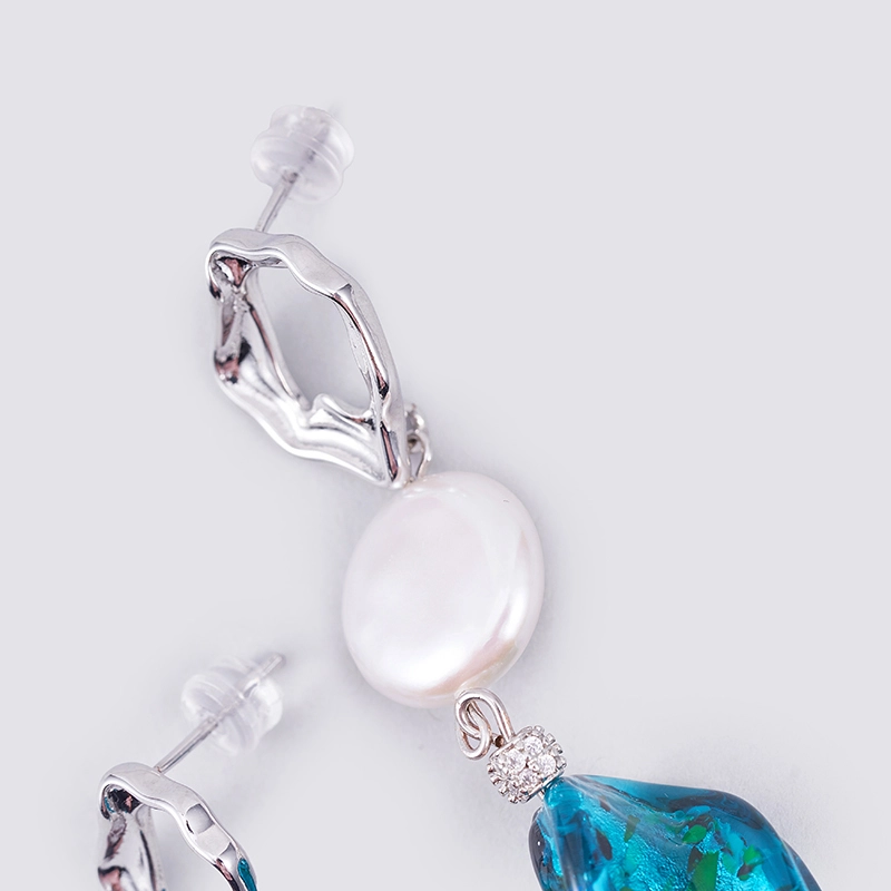 Original handmade natural pearl earrings by OHGG-OHGRN24066