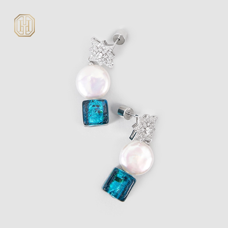 Original handmade natural pearl earrings by OHGG-OHGRN24048