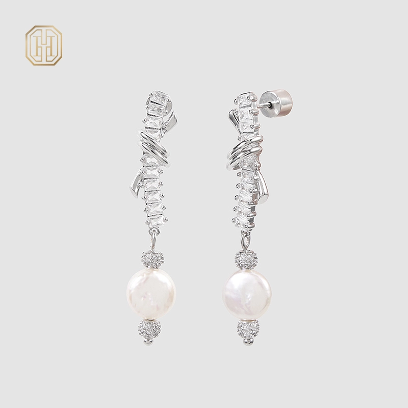 Original handmade natural pearl earrings by OHGG-OHGRN24077