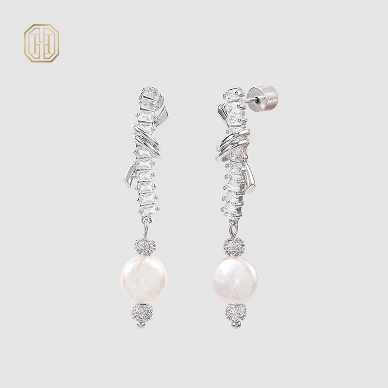 Original handmade natural pearl earrings by OHGG-OHGRN24077