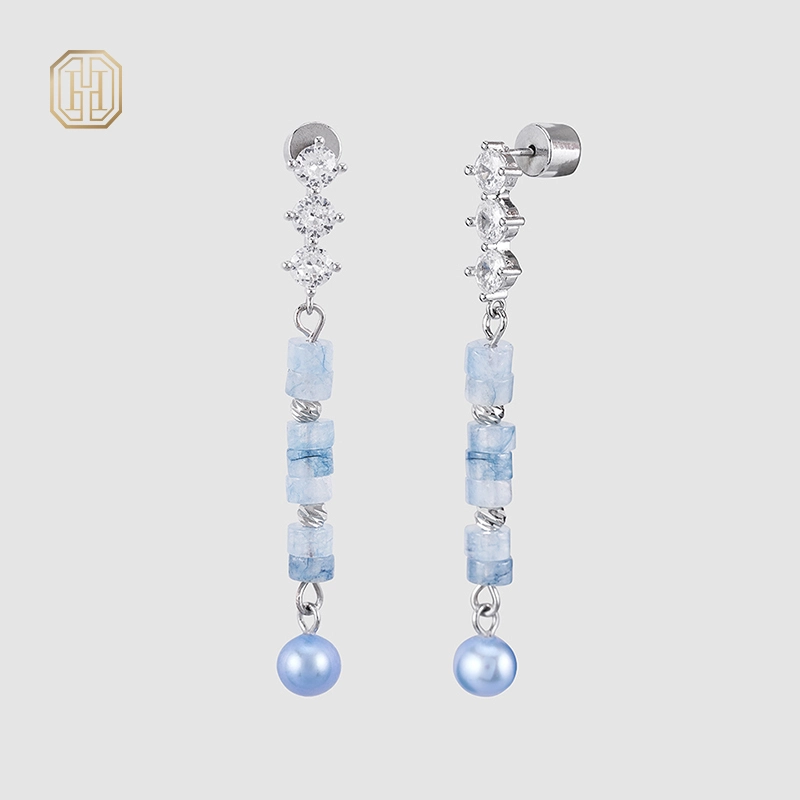Original handmade natural pearl earrings by OHGG-OHGRN24079