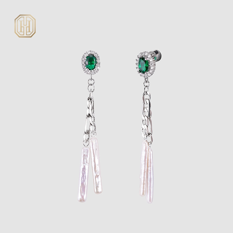 Original handmade natural pearl earrings by OHGG-OHGRN24076