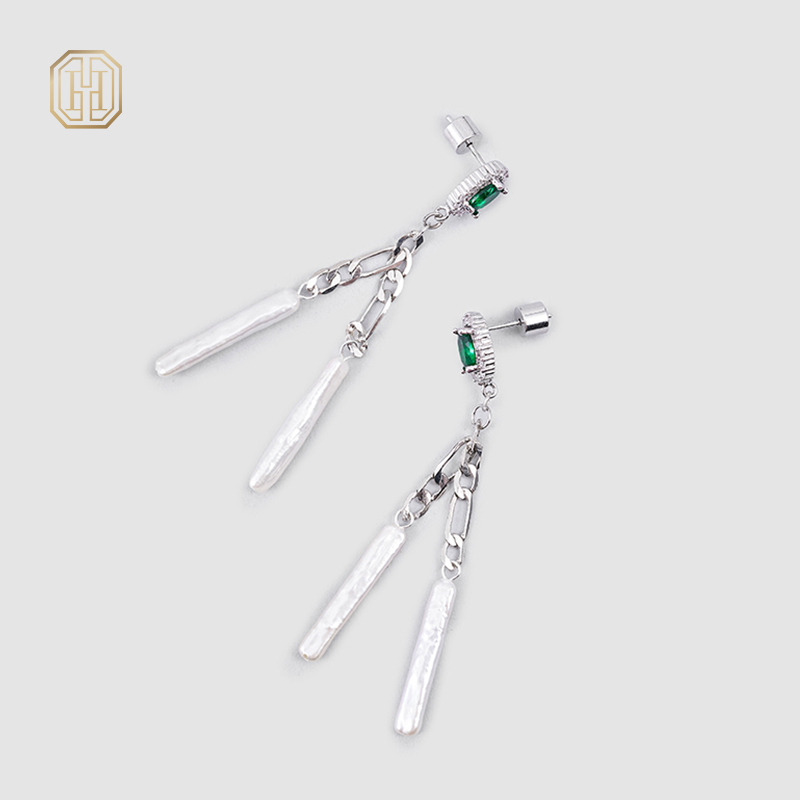 Original handmade natural pearl earrings by OHGG-OHGRN24076