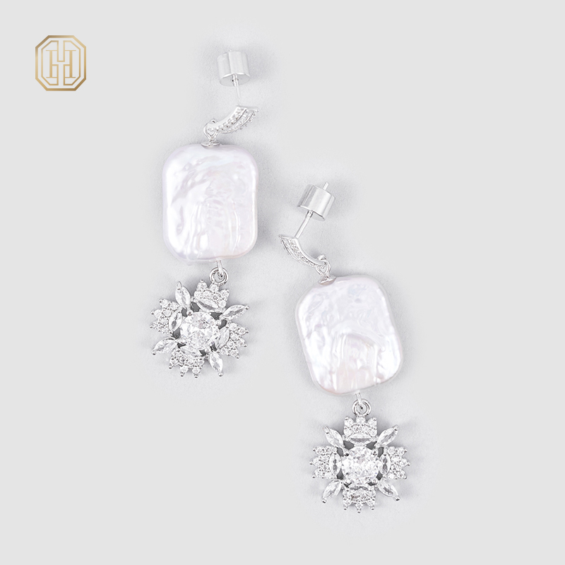 Original handmade natural pearl earrings by OHGG-OHGRN24073