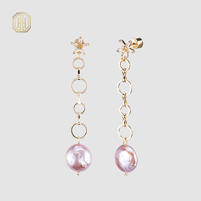 Original handmade natural pearl earrings by OHGG-OHGRN24072