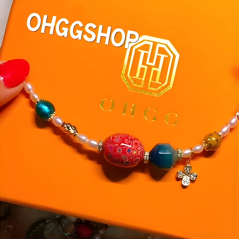 Original Handmade Natural Pearls collar chain  by OHGG - OHGGRN24173