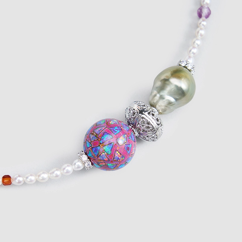 Original Handmade Natural Pearls Collar Chain  by OHGG - OHGGRN24252