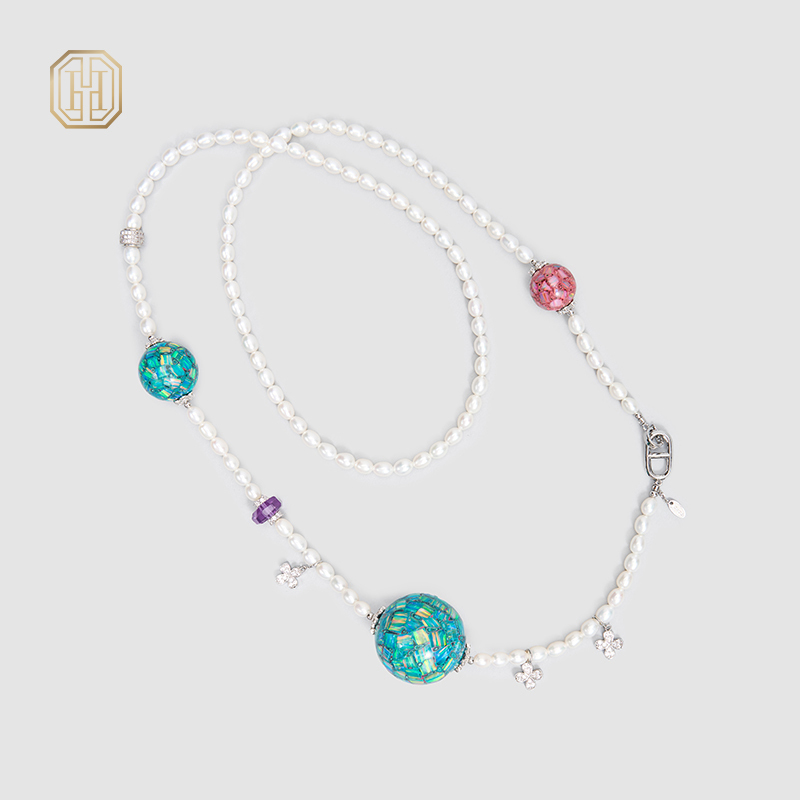 Original Handmade Natural Pearls Long necklace  by OHGG - OHGGRN24238