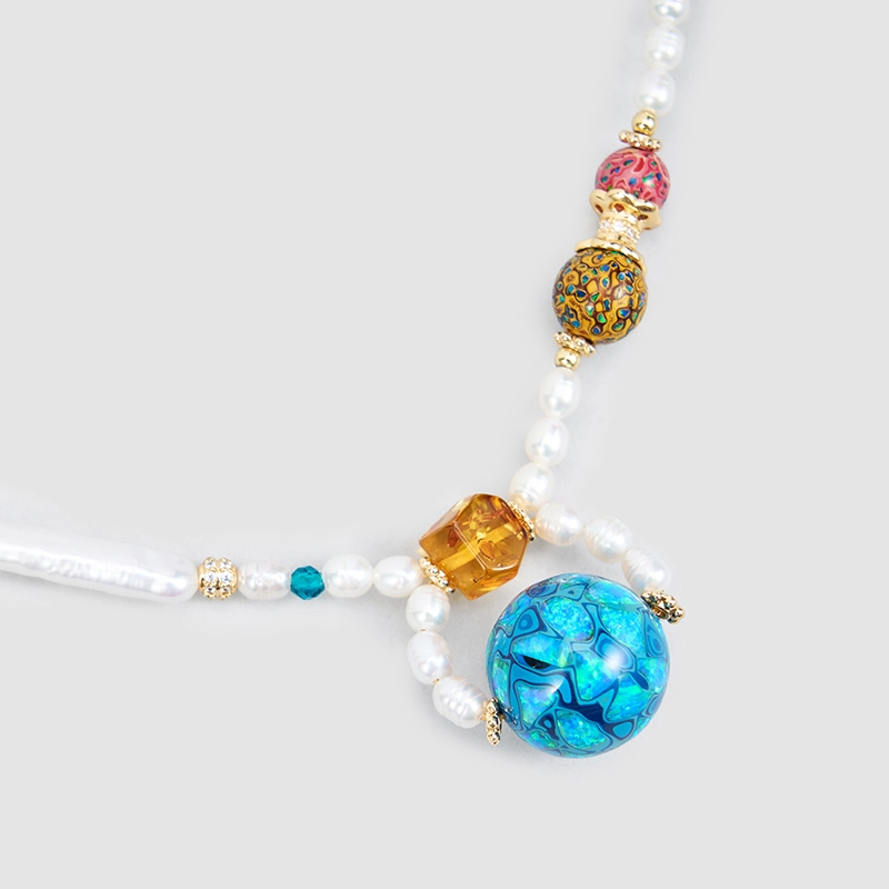 Original Handmade Natural Pearls Collar Chain  by OHGG - OHGGRN24254