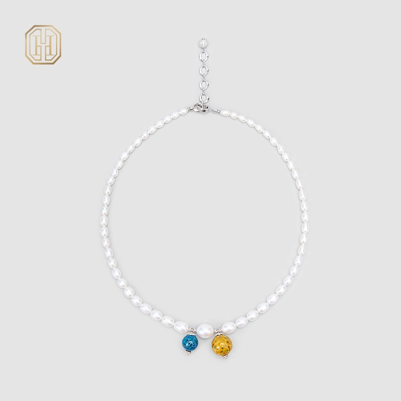 Original Handmade Natural Pearls collar chain by OHGG - OHGGRN24290