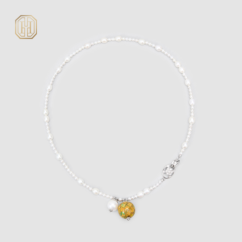 Original Handmade Natural Pearls collar chain by OHGG - OHGGRN24291