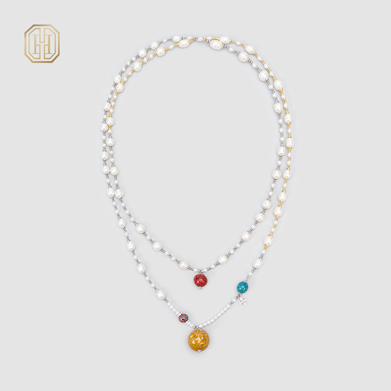 Original Handmade Natural Pearls collar chain by OHGG - OHGGRN24305