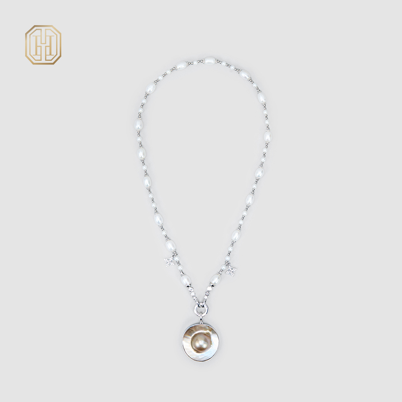 Original Handmade Natural Pearls collar chain by OHGG - OHGGRN24289