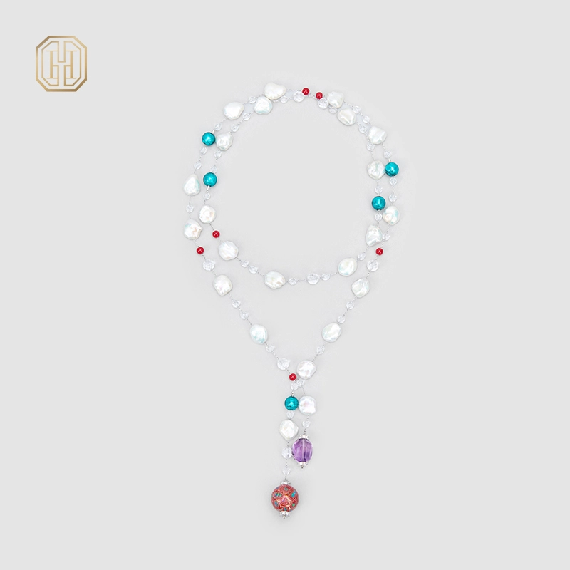 Original Handmade Natural Pearls collar chain by OHGG - OHGGRN24304