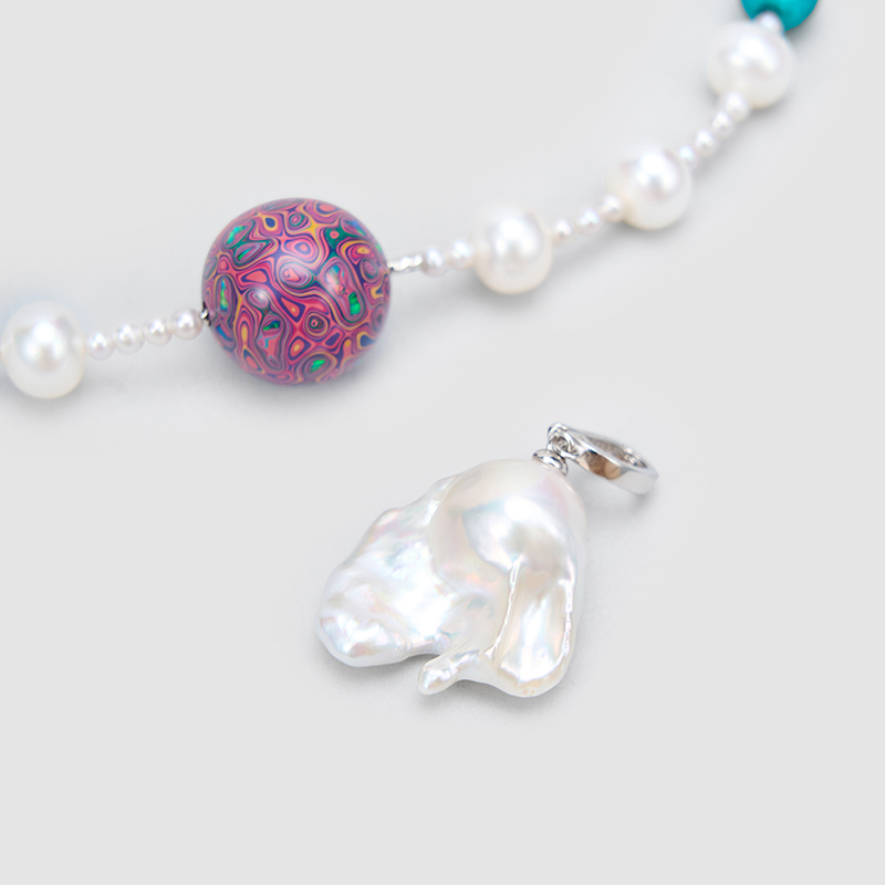 Original Handmade Natural Pearls collar chain by OHGG - OHGGRN24301